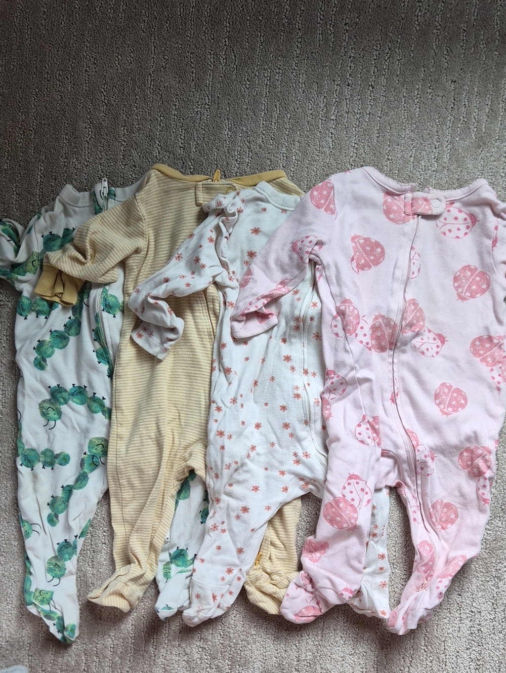 Pink Ladybug Print Baby One-Piece Sleeper